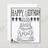 Verjaardagstaart kleurplaten (Voorkant / Achterkant)