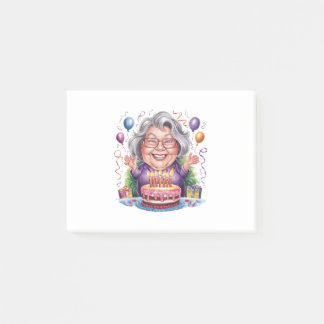 Verjaardagstaart Kunst Opgewonden Oude Dame Post-it® Notes