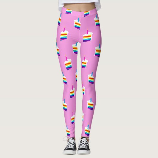 Verjaardagstaart Leggings (Voorkant)