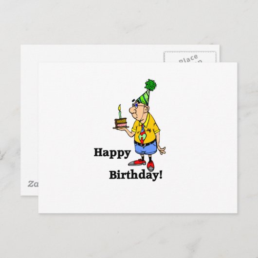 Verjaardagstaart - Man Briefkaart (Voorkant / Achterkant)