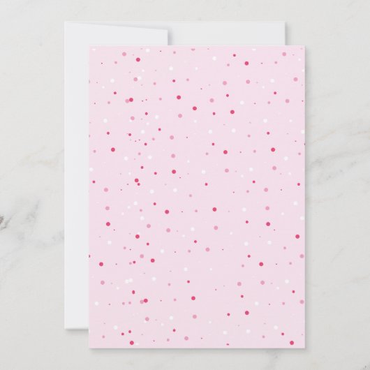 Verjaardagstaart Meisjes 1e verjaardag uitnodiging (Achterkant)