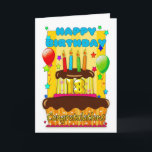 Verjaardagstaart met kaarsen - Happy 18th Birthday Kaart<br><div class="desc">Verjaardagstaart met kaarsen - Happy 18th Birthday</div>