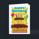 Verjaardagstaart met kaarsen - Happy 18th Birthday Kaart<br><div class="desc">Verjaardagstaart met kaarsen - Happy 18th Birthday</div>