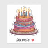 Verjaardagstaart met Kaarsen Waterdicht Sticker (Vel)