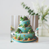 VERJAARDAGSTAART MET THEMA VAN HET CUTE LITTLE TUR KAART (Staand voorkant)