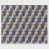 Verjaardagstaart met veel kaarsen cadeaupapier (Vlak)