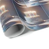 Verjaardagstaart met veel kaarsen cadeaupapier (Rol Hoek)