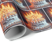 Verjaardagstaart met veel kaarsen cadeaupapier (Rol Hoek)