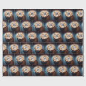 Verjaardagstaart met veel kaarsen cadeaupapier (Vlak)