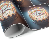 Verjaardagstaart met veel kaarsen cadeaupapier (Rol Hoek)