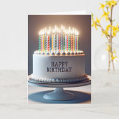 Verjaardagstaart met veel kaarsen kaart (Gele Bloem)