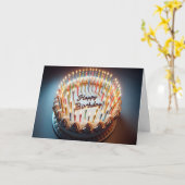 Verjaardagstaart met veel kaarsen kaart (Gele Bloem)