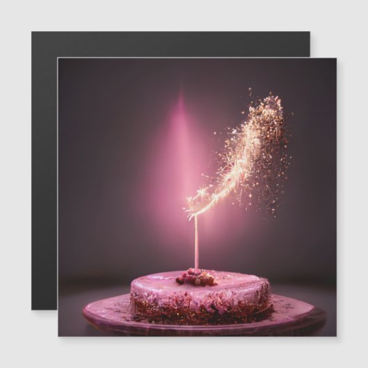Verjaardagstaart met vonken   (Voorkant / Achterkant)