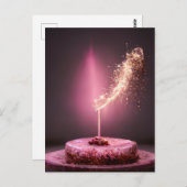 Verjaardagstaart met vonklichtje  briefkaart (Voorkant / Achterkant)