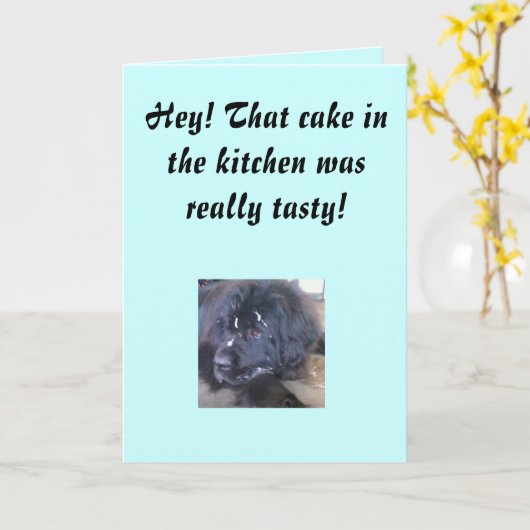 Verjaardagstaart misverstand kaart (Gele Bloem)