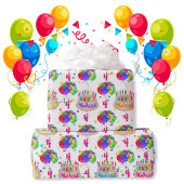 Verjaardagstaart NAAM Ballonnen Personaliseren AGE Cadeaupapier