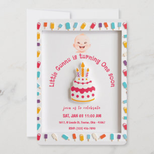 Verjaardagstaart ontwerp met Popsicle Border Kaart