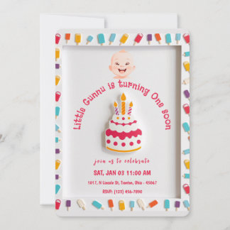 Verjaardagstaart ontwerp met Popsicle Border Kaart