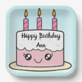 Verjaardagstaart Ontwerp Vierkante Partij Papier B Papieren Bordje (Voorkant)