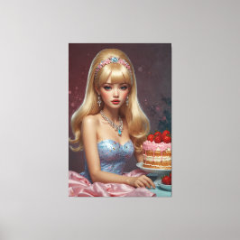 Verjaardagstaart opgerekt canvasprint canvas afdruk