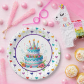 Verjaardagstaart papieren bordje (Feest)