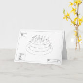 Verjaardagstaart plan om te feesten kaart (Gele Bloem)