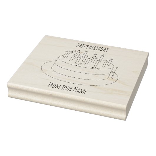 Verjaardagstaart plan rubberstempel (Stempel)