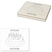 Verjaardagstaart plan rubberstempel (Gestempeld)
