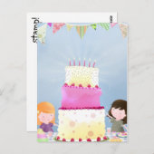 Verjaardagstaart plezier - briefkaart (Voorkant / Achterkant)