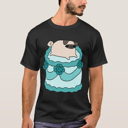 Verjaardagstaart Pugin T-shirt (Voorkant)