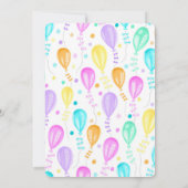 Verjaardagstaart Regenboog Meisjes Pastel Kaart (Achterkant)