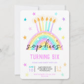 Verjaardagstaart Regenboog Meisjes Pastel Kaart (Voorkant)