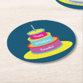verjaardagstaart ronde kartonnen onderzetter (Gebogen)