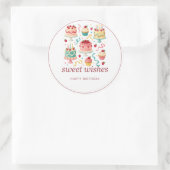 Verjaardagstaart Ronde Sticker (Tas)