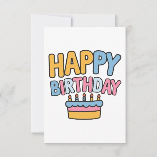 Verjaardagstaart RSVP Kaartje (Voorkant)