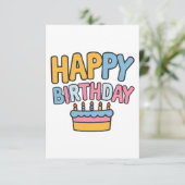 Verjaardagstaart RSVP Kaartje (Staand voorkant)