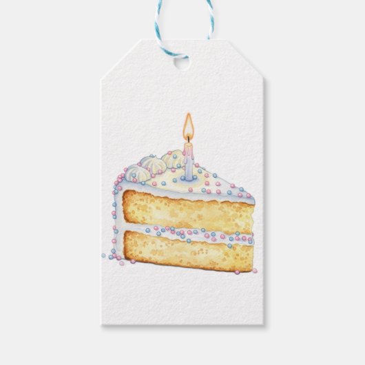 Verjaardagstaart Slice Gift Label Cadeaulabel (Voorkant)