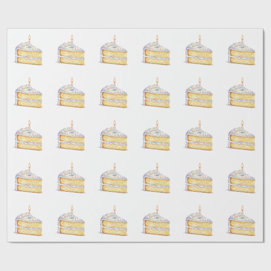 Verjaardagstaart Slice Wrapping Paper Cadeaupapier (Vlak)