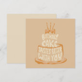 Verjaardagstaart smaakt beter bij jou - Grappig Bedankkaart (Voorkant / Achterkant)