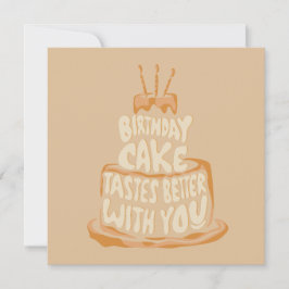Verjaardagstaart smaakt beter bij jou - Grappig Bedankkaart