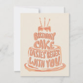 Verjaardagstaart smaakt beter bij jou - Peach Kaart (Voorkant)