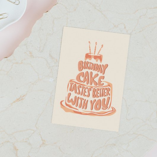 Verjaardagstaart smaakt beter bij jou - Peach Kaart