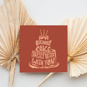 Verjaardagstaart smaakt beter bij jou - Rood Bedankkaart