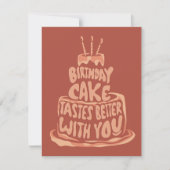 Verjaardagstaart smaakt beter bij jou - Rood Kaart (Voorkant)