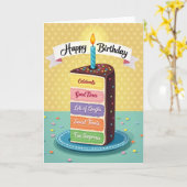Verjaardagstaart Snee Card Kaart (Gele Bloem)