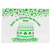 Verjaardagstaart St. Patrick's Day Aanpasbare Kaar Groot Cadeauzakje (Achterkant)