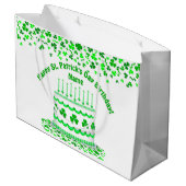 Verjaardagstaart St. Patrick's Day Aanpasbare Kaar Groot Cadeauzakje (Achterkant Gekanteld)