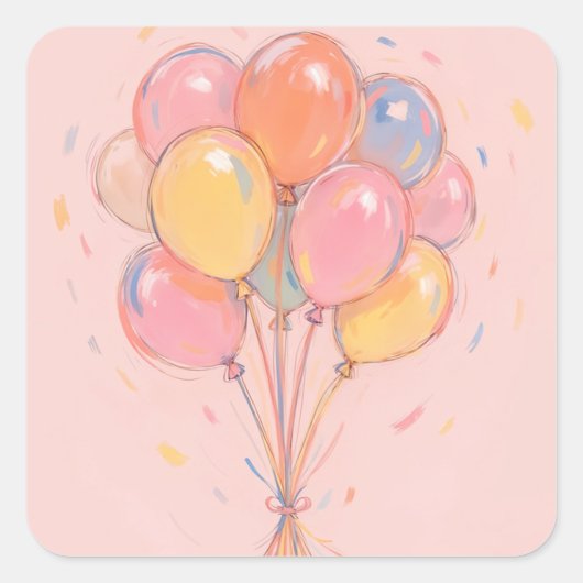 Verjaardagstaart stickers of envelopzegels (Voorkant)