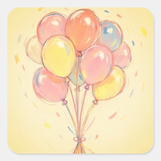 Verjaardagstaart stickers of envelopzegels (Voorkant)