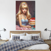 Verjaardagstaart Stretched Canvas Print (Insitu (Slaapkamer))